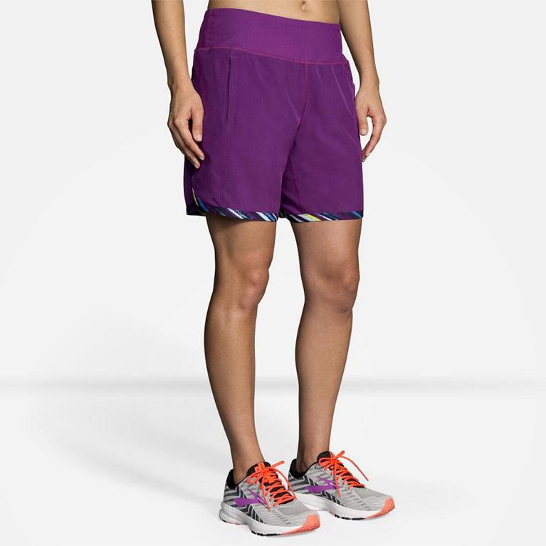 Brooks Chaser 7" Womens Running Shorts - Purple - Indonesia (APLV-63289)